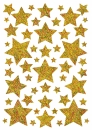 Sterne in Hologramm Gold, Folien Bügelmotiv in A5
